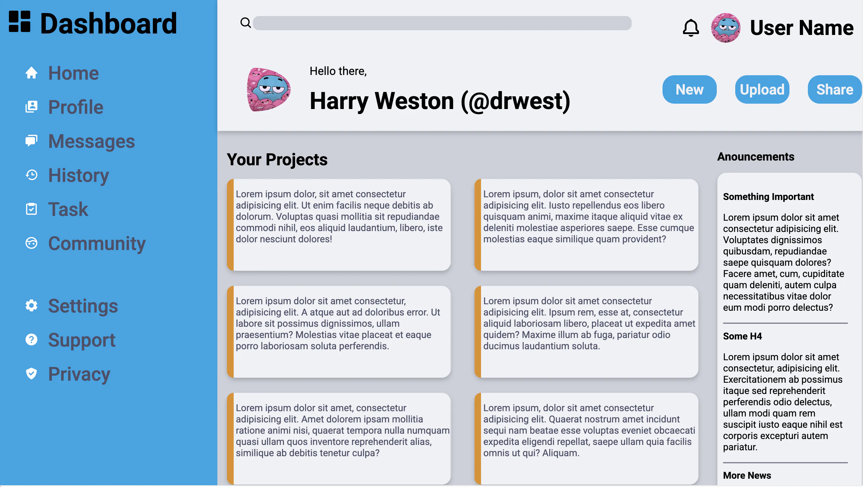 My old admin-dashboard layout
