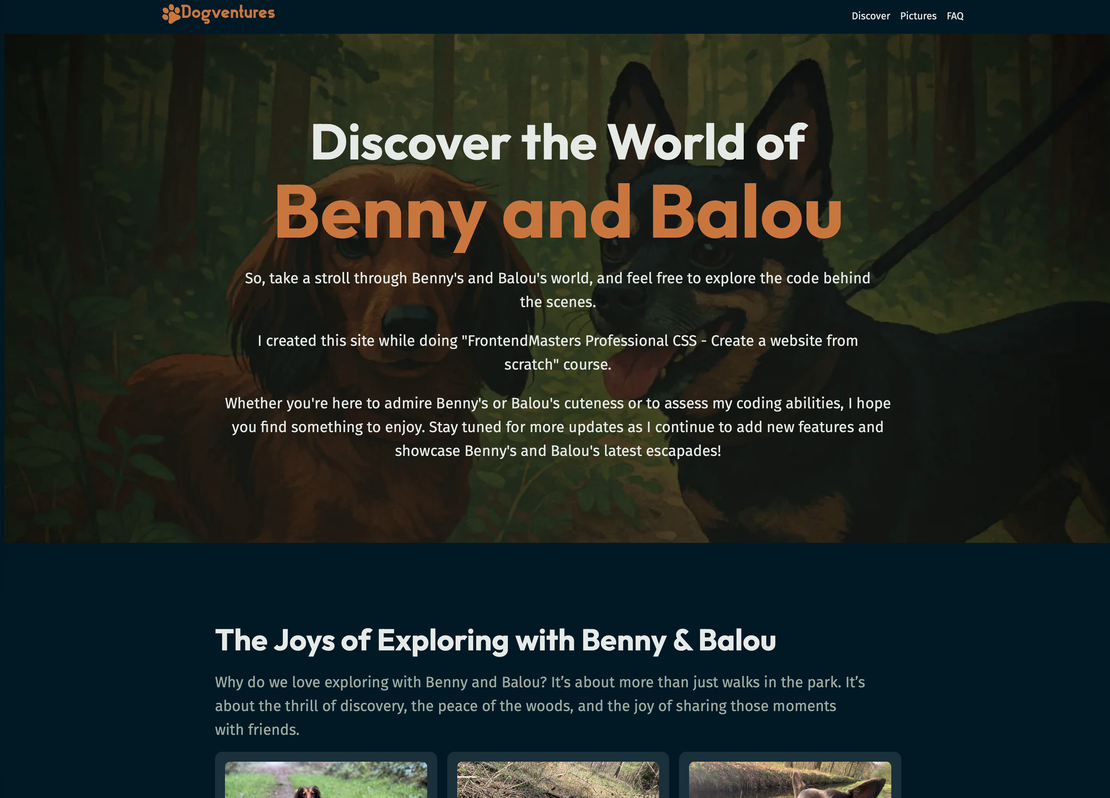 Dogventures - HTML/CSS